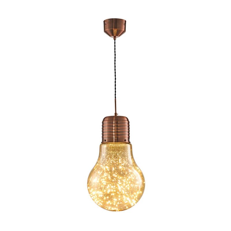 Starry Lichtslinger Noordse metalen LED-hanglamp met glazen lampenkap voor bar Clearhalo