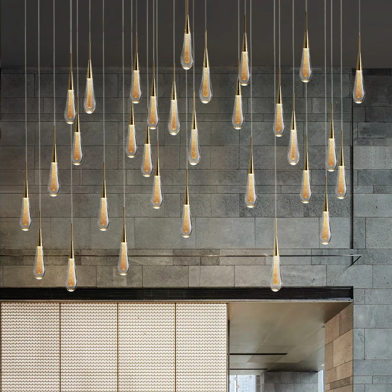 Stijlvolle moderne druppelvormige hanger van helder kristal 1-lichts eetkamer plafondhanglamp goud Clearhalo