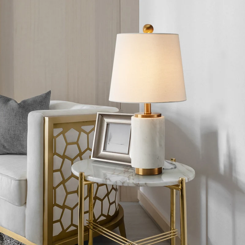 Stoffen conische tafellamp eigentijds 1 lamp wit kleine bureaulamp voor woonkamer Clearhalo
