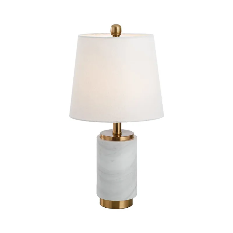 Stoffen conische tafellamp eigentijds 1 lamp wit kleine bureaulamp voor woonkamer Clearhalo