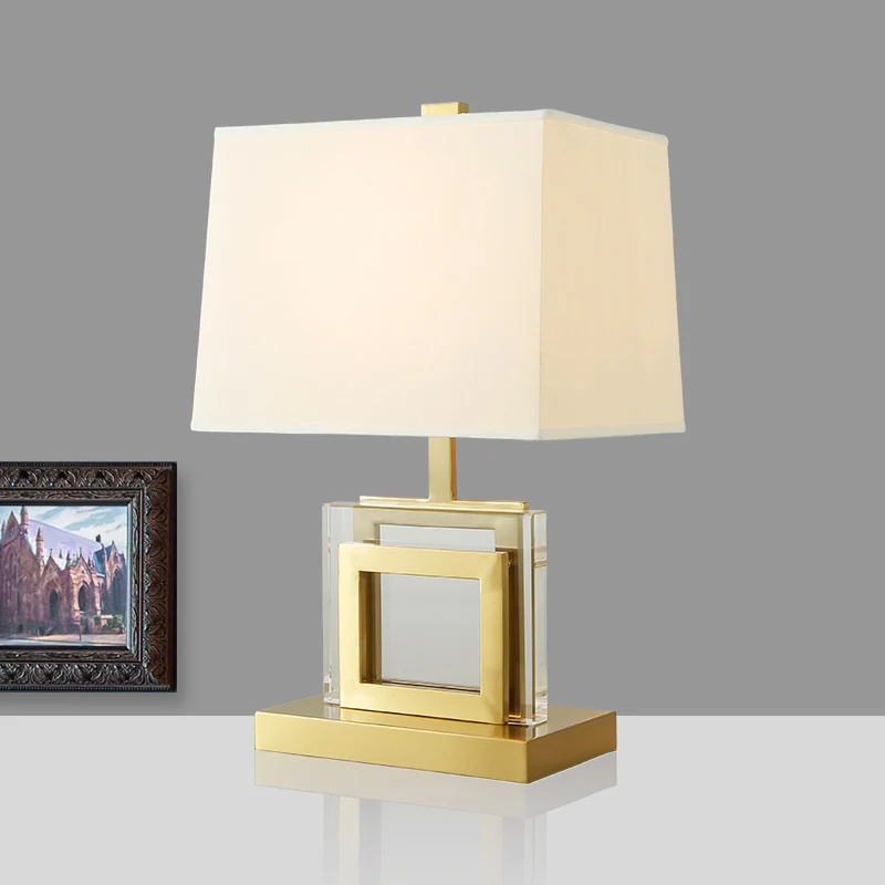 Stoffen Pagode Bureaulamp Modernisme 1 Lamp Nachttafellamp Goud voor Woonkamer Clearhalo