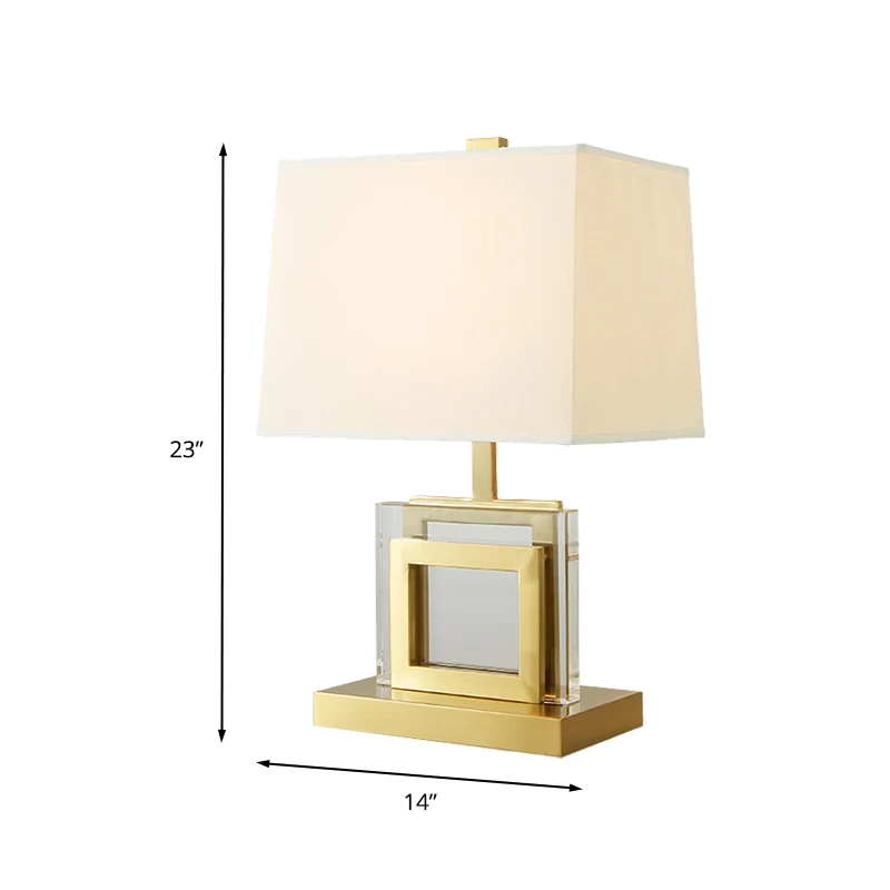 Stoffen Pagode Bureaulamp Modernisme 1 Lamp Nachttafellamp Goud voor Woonkamer Clearhalo