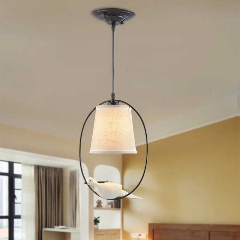 Stoffen taps toelopende ophangverlichting Klassieke hangende plafondlamp met één lamp de eetkamer Clearhalo
