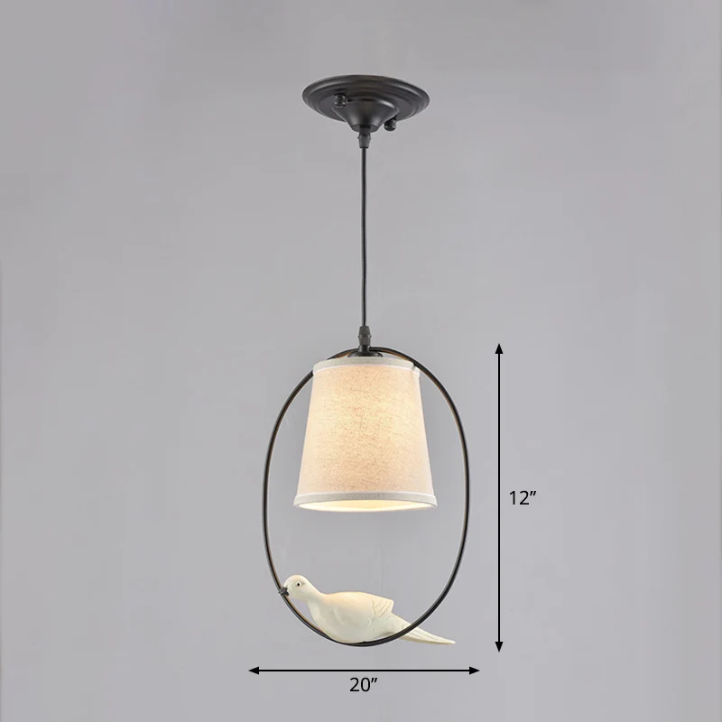 Stoffen taps toelopende ophangverlichting Klassieke hangende plafondlamp met één lamp de eetkamer Clearhalo