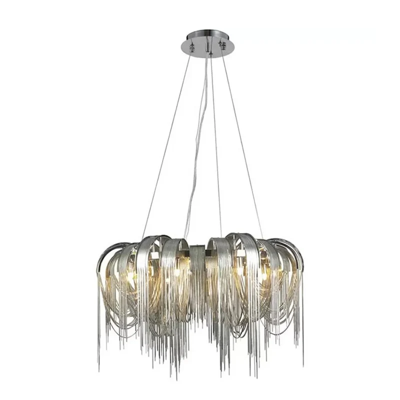 Stream Kroonluchter Verlichting Moderne aluminium ketting LED-hanglamp voor eetkamer Clearhalo