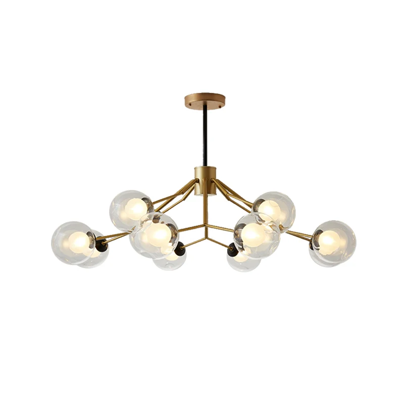 Studeerkamer Modo hanglamp metaal en glas 12-lichts moderne kroonluchter Clearhalo