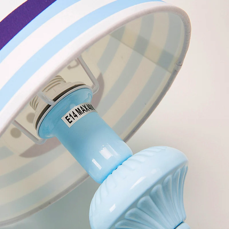 Studeerkamer taps toelopende kap wandlamp stof en metaal 2-kops kinderwandlamp blauw Clearhalo