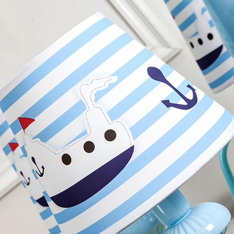 Studeerkamer taps toelopende kap wandlamp stof en metaal 2-kops kinderwandlamp blauw Clearhalo