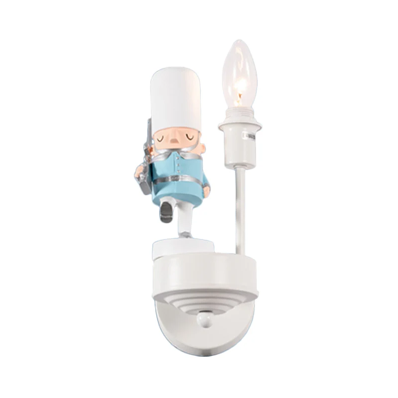 Studeerkamer Walking Solider Wandlamp Hars Enkel licht Kinderwandkandelaar met kaars Clearhalo