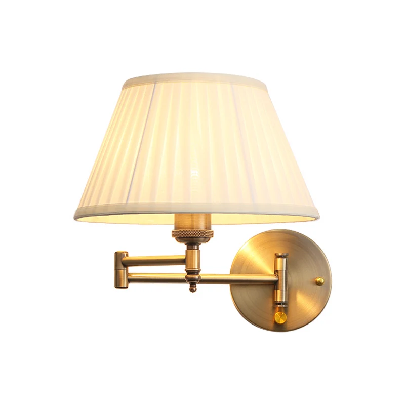 Swing Arm Paper Wall Mount Lamp met Schaduw Modern 1 Licht Wit/Beige Sconce Lichtarmatuur voor de woonkamer Clearhalo
