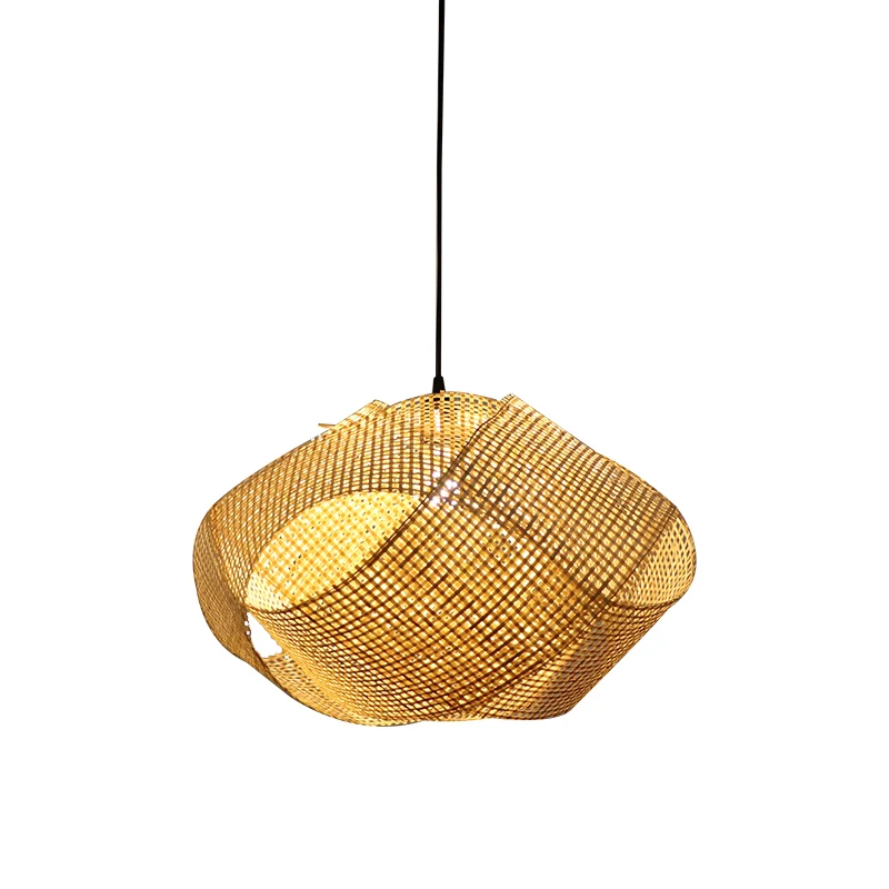 Swirl Down Lighting Japanse bamboe 16"/19,5" brede 1 kop vlassen plafond hanglamp Clearhalo