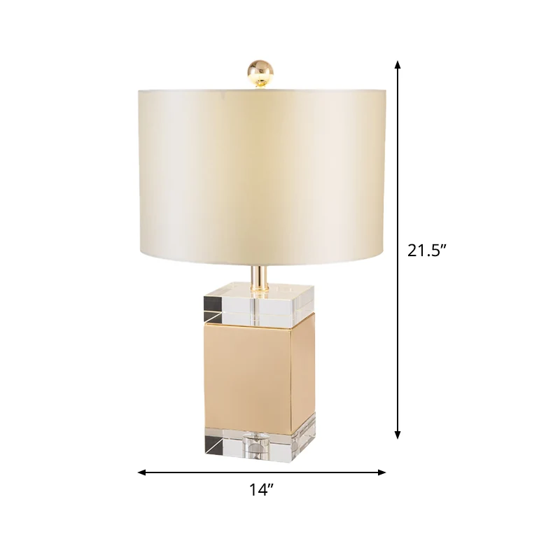 Taaklamp met 1 hoofdslaapkamer Eenvoud Witte nachtkastjelamp met cilindervormige stoffen kap Clearhalo