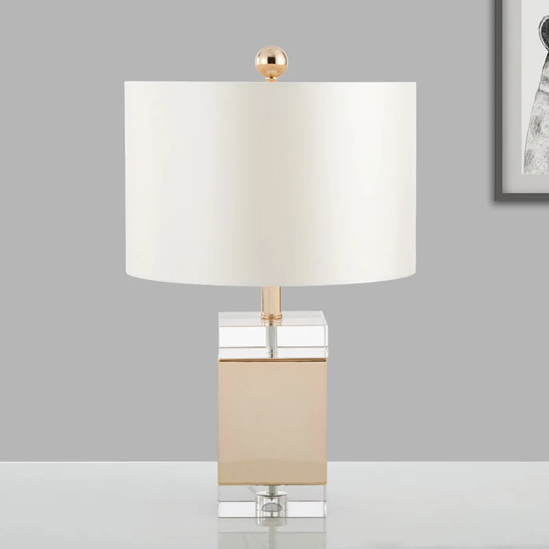 Taaklamp met 1 hoofdslaapkamer Eenvoud Witte nachtkastjelamp met cilindervormige stoffen kap Clearhalo