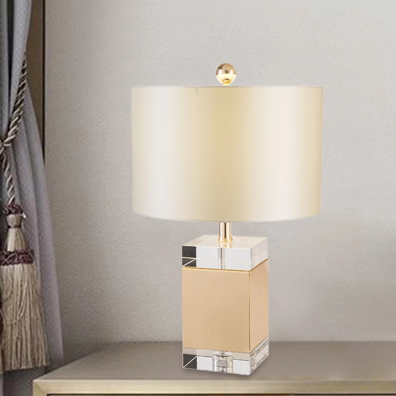 Taaklamp met 1 hoofdslaapkamer Eenvoud Witte nachtkastjelamp met cilindervormige stoffen kap Clearhalo