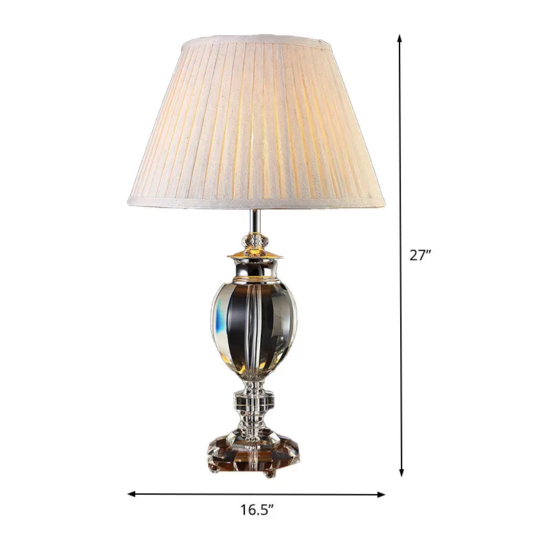 Taakverlichting met 1 kop, gebogen stof, eigentijdse leeslamp van helder kristal grijs Clearhalo