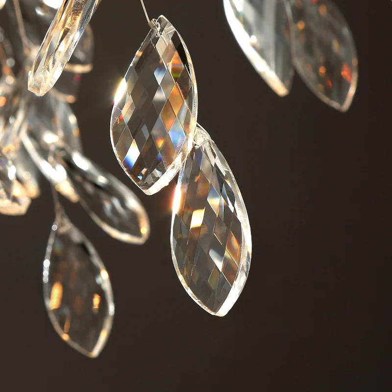 Tak helder kristal wandmontage lamp land 2 hoofden nachtkastje verlichtingsarmatuur messing Clearhalo