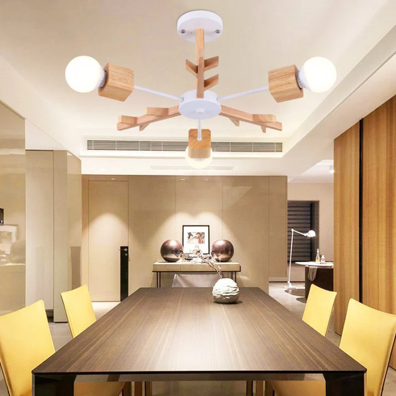 Takvormige woonkamer kroonluchter hanglamp hout eigentijds hanglamp Clearhalo