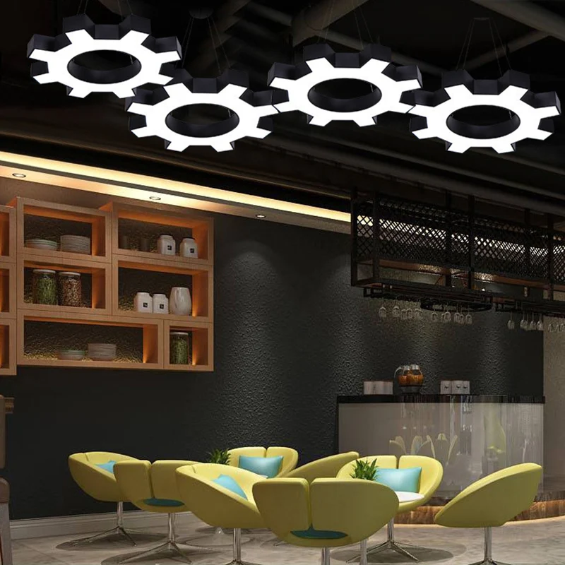Tandwielvormige Gym Hanglamp Metallic Moderne Stijl LED Hanglamp Clearhalo