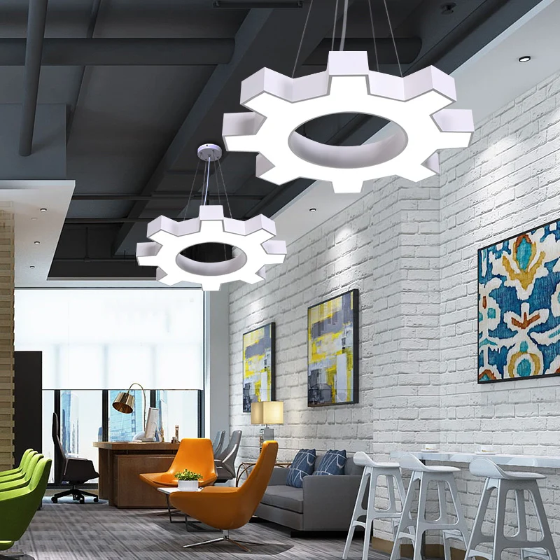 Tandwielvormige Gym Hanglamp Metallic Moderne Stijl LED Hanglamp Clearhalo