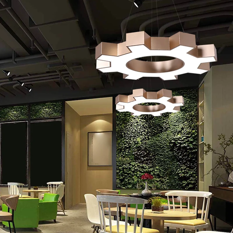 Tandwielvormige Gym Hanglamp Metallic Moderne Stijl LED Hanglamp Clearhalo