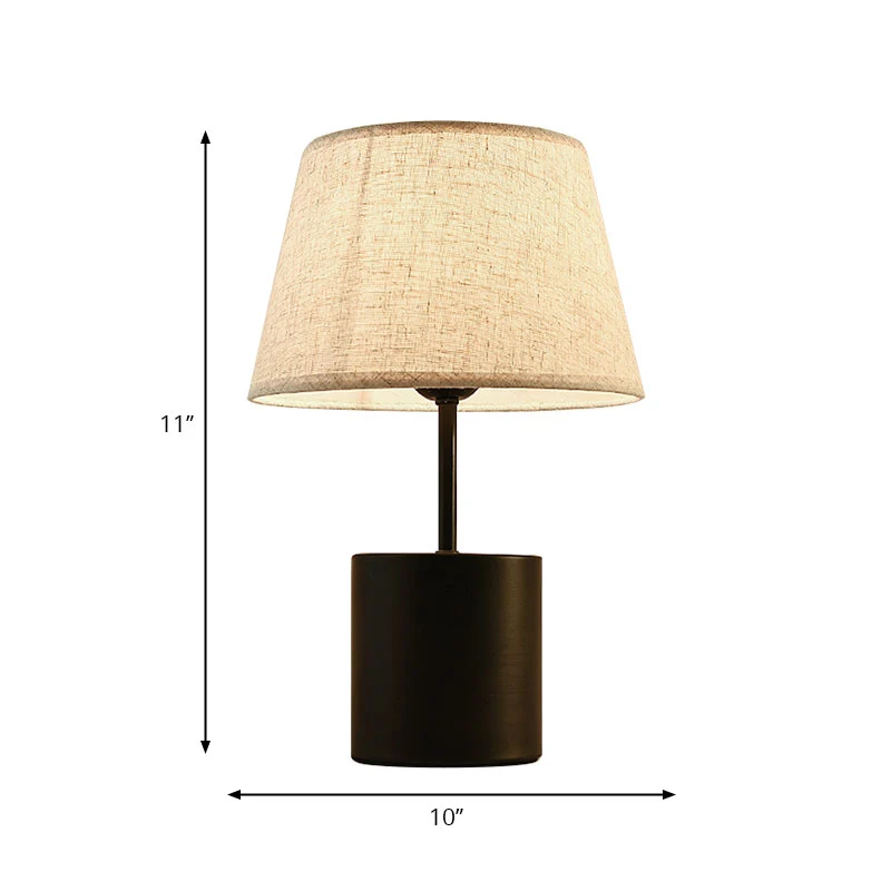 Taps toelopend leesboeklicht Modernisme Stoffen LED-bureaulamp zwart/wit voor nachtkastje Clearhalo