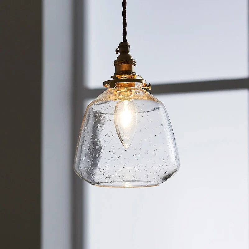 Taps toelopende glazen hanglamp Eenvoud 1 lamp Restaurant hanglamp Clearhalo