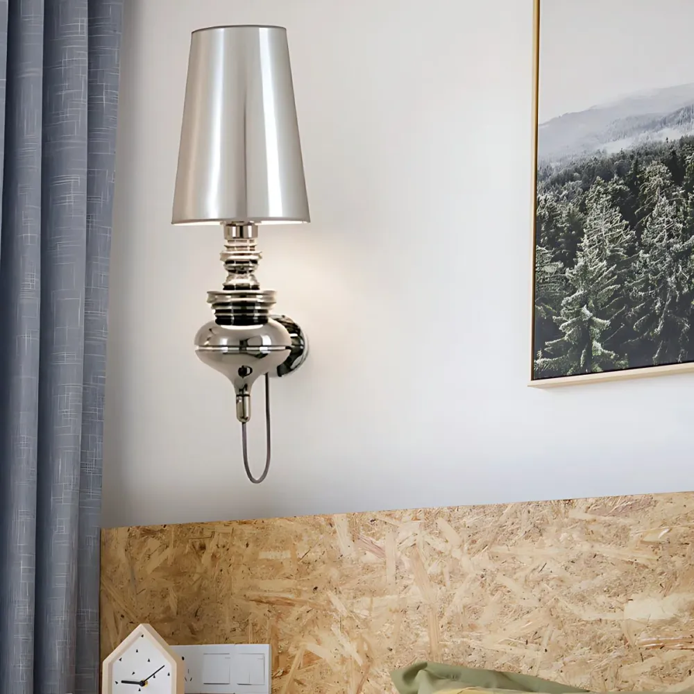 Taps toelopende wandkandelaar Verlichting Hedendaags Stof Wit/Zwart/Zilver LED Schanslicht, 6"/8"/10" Dia Clearhalo