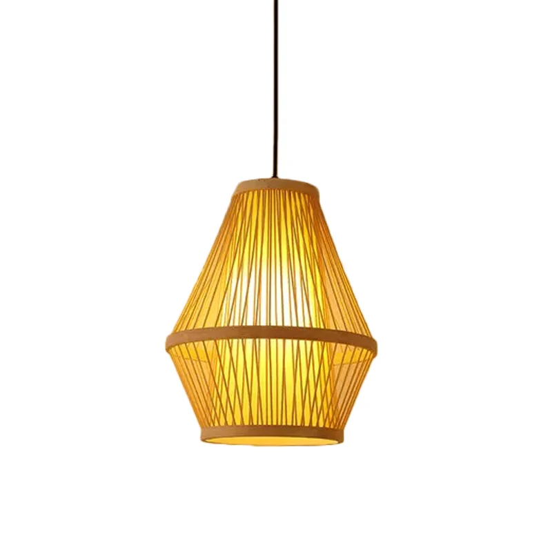 Teardrop/Bubbling/3-Shade hanglampset Chinese stijl bamboe 1-lichts beige plafondhangende lantaarn Clearhalo