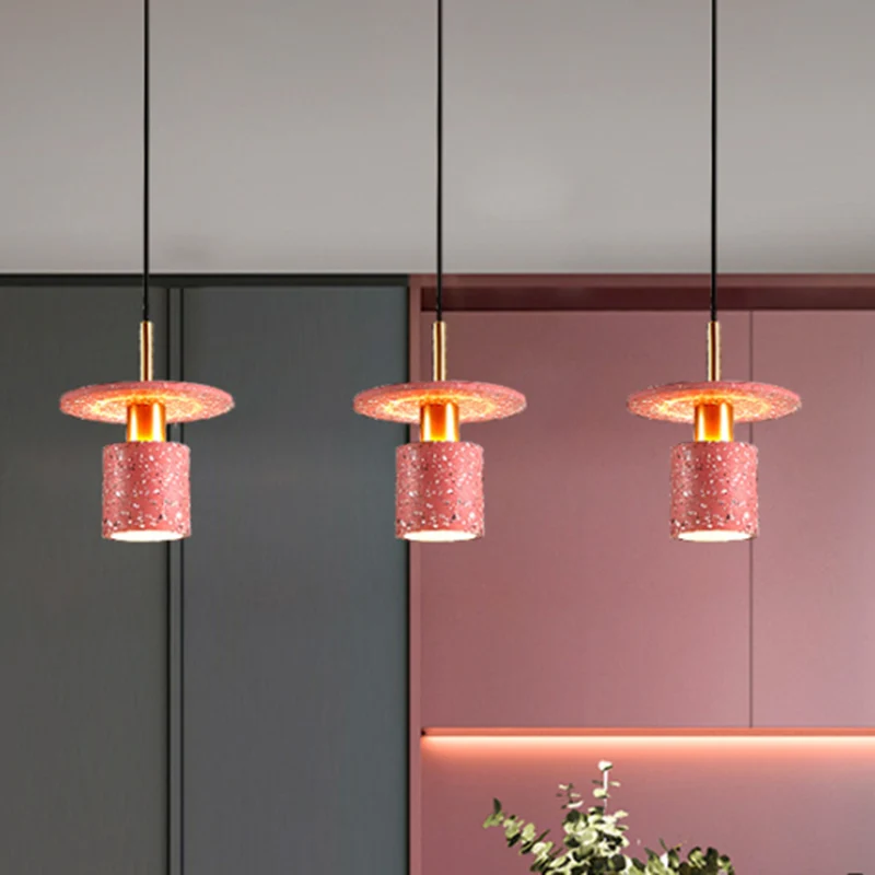 Terrazzo cilinder- en schijfhanglamp Restaurant-ophanglamp Scandinavische stijl Clearhalo