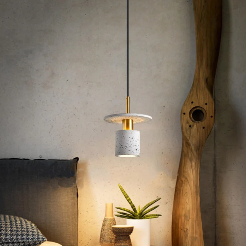 Terrazzo cilinder- en schijfhanglamp Restaurant-ophanglamp Scandinavische stijl Clearhalo