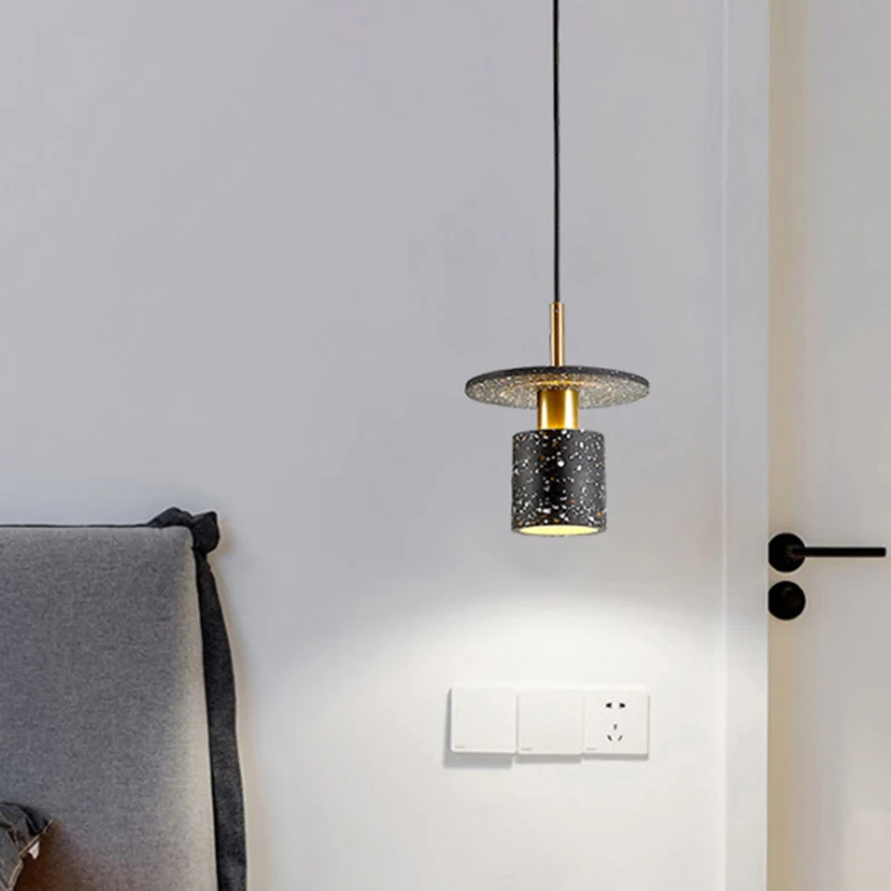 Terrazzo cilinder- en schijfhanglamp Restaurant-ophanglamp Scandinavische stijl Clearhalo