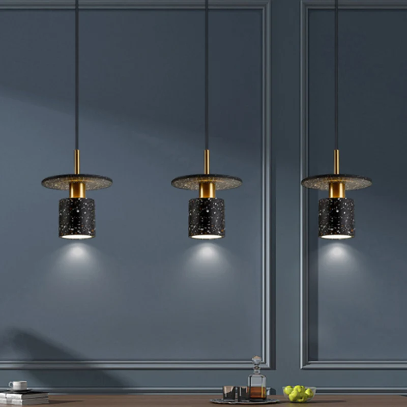 Terrazzo cilinder- en schijfhanglamp Restaurant-ophanglamp Scandinavische stijl Clearhalo