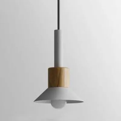 Ton/koepel/kegel metalen ophanging hanglamp modernisme 1-lichts wit/geel/groen hangend plafondlicht Clearhalo