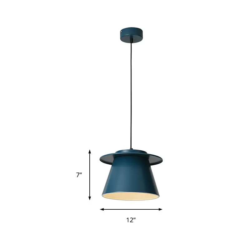 Tonvorm hanglamp modernistisch metaal 1 licht zwart/bruin/blauw hangende plafondlamp voor restaurant Clearhalo