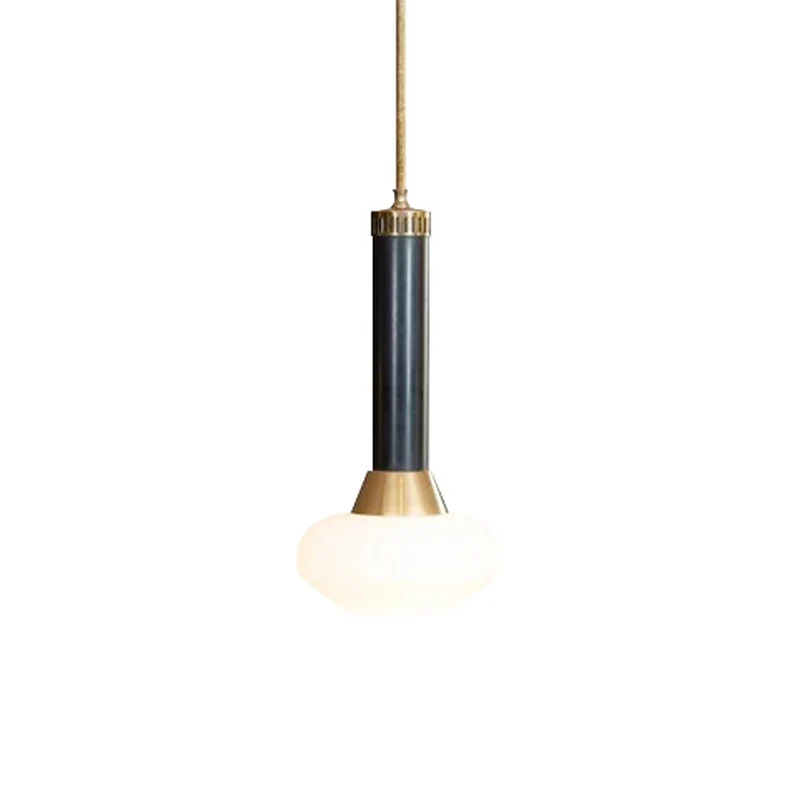 Torchlight Design nachtkasthanger opaal matglas 1-lichts modernistische plafondslingerlamp zwart Clearhalo