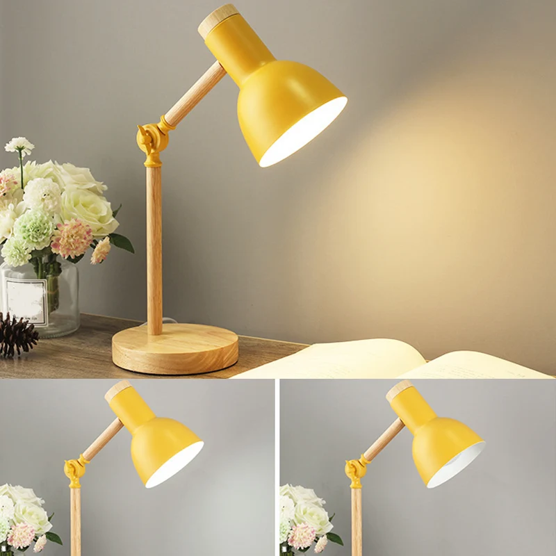 Torchlight Shade Studielamp Macaron Metaal 1 Hoofd Slaapkamer Nachttafellamp met verstelbaar scharnier Clearhalo