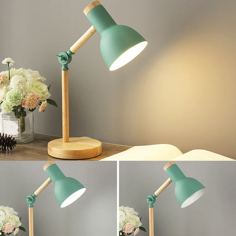 Torchlight Shade Studielamp Macaron Metaal 1 Hoofd Slaapkamer Nachttafellamp met verstelbaar scharnier Clearhalo
