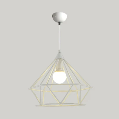 Traditionele Diamond Wire Guard hanglamp metaal 1-lichts hanglamp voor trapcafé Clearhalo