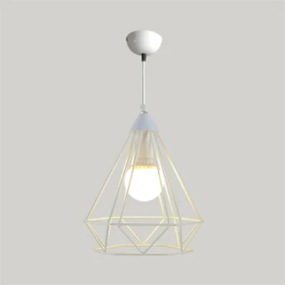 Traditionele Diamond Wire Guard hanglamp metaal 1-lichts hanglamp voor trapcafé Clearhalo