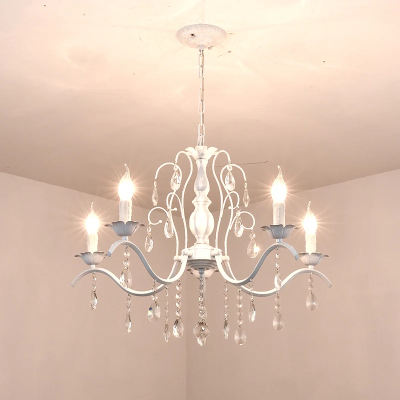 Traditionele kandelaar kroonluchter metalen hangende hanglamp met kristallen decoratie Clearhalo