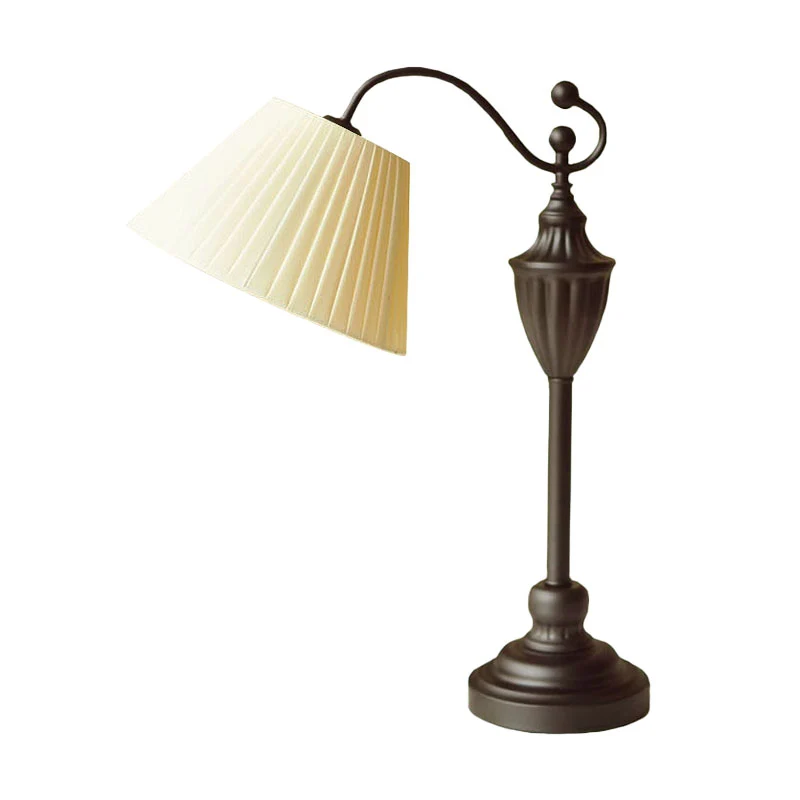 Traditionele tonvormige studielamp 1 lichte stoffen taakverlichting wit/blauw/groen voor slaapkamer Clearhalo