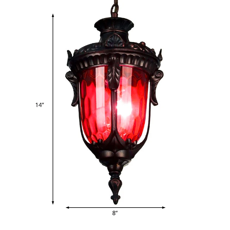 Traditionele Urn hanglamp rood/geel/blauw glas 1/5 lampen hanglamp voor woonkamer Clearhalo