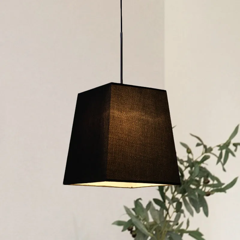 Trapeziumvormige mini-hanglamp Eenvoud Stof Enkele zwarte hanglamp voor eetkamer Clearhalo