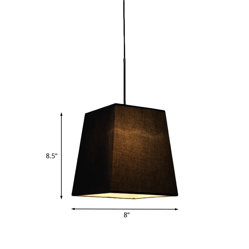 Trapeziumvormige mini-hanglamp Eenvoud Stof Enkele zwarte hanglamp voor eetkamer Clearhalo