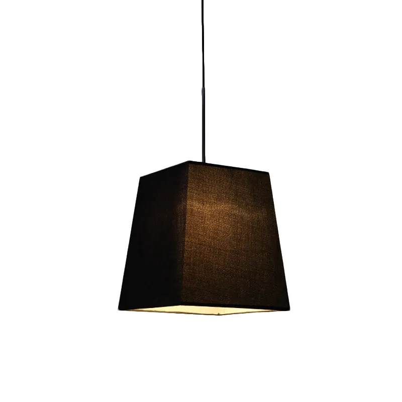 Trapeziumvormige mini-hanglamp Eenvoud Stof Enkele zwarte hanglamp voor eetkamer Clearhalo