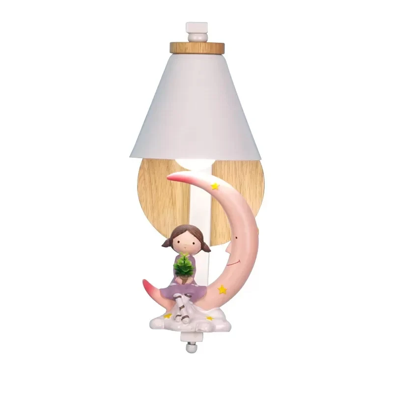 Trechterschaduwwandlamp met Little Kid Deco 1 kop Mooie metalen wandkandelaar voor kinderslaapkamer Clearhalo