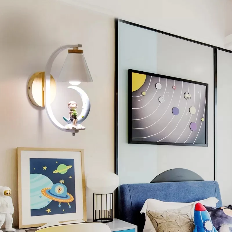 Trechterschaduwwandlamp met Little Kid Deco 1 kop Mooie metalen wandkandelaar voor kinderslaapkamer Clearhalo