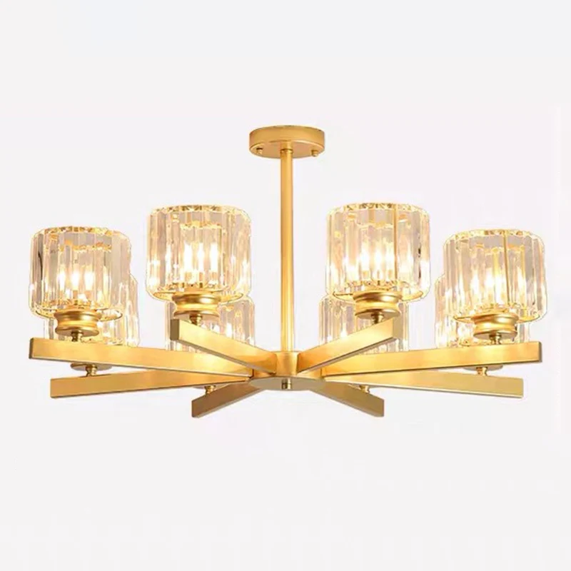 Tri-Prism kristallen cilindrische schaduw kroonluchter hanglamp post-moderne hanglamp voor woonkamer Clearhalo