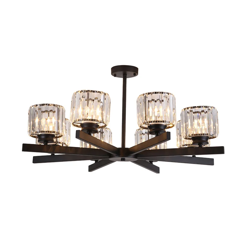 Tri-Prism kristallen cilindrische schaduw kroonluchter hanglamp post-moderne hanglamp voor woonkamer Clearhalo