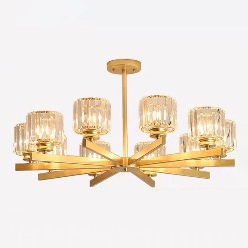 Tri-Prism kristallen cilindrische schaduw kroonluchter hanglamp post-moderne hanglamp voor woonkamer Clearhalo
